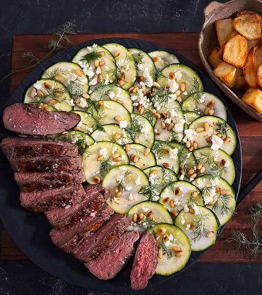 Lamb Back Straps With Fresh Zucchini Salad