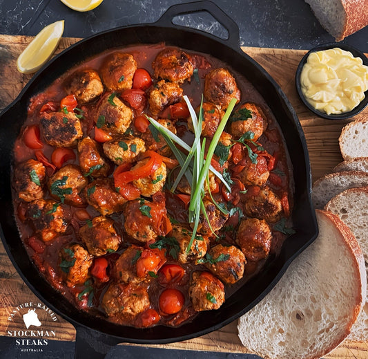 One pan pork meatballs