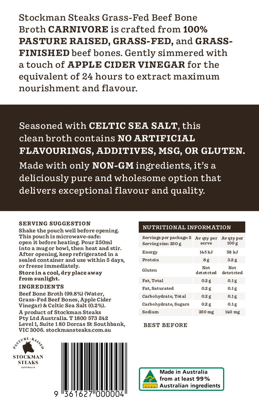 Carton of 8 Beef Bone Broths - Back image