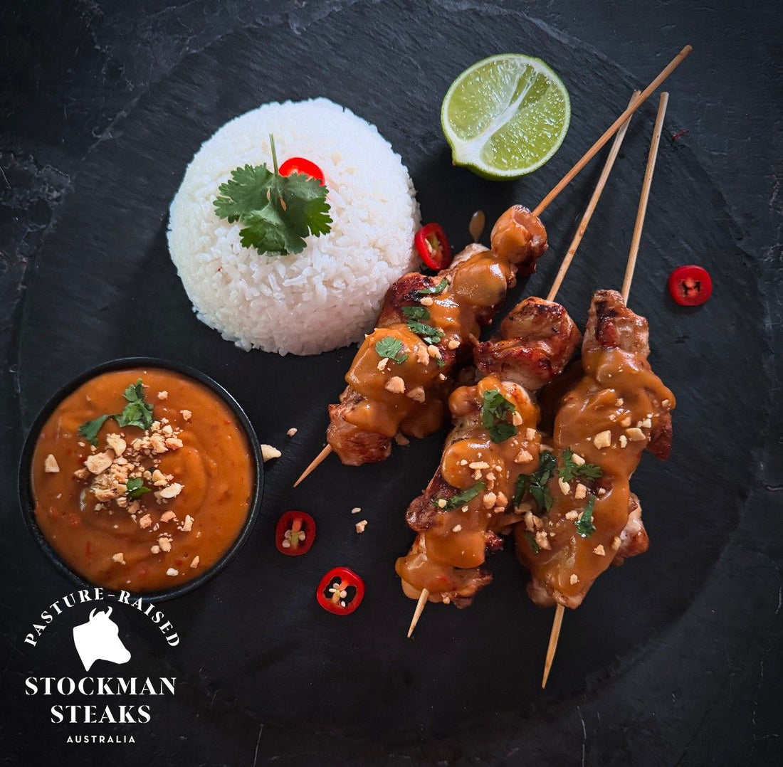 Chicken Satay with peanut sauce (normal recipe)