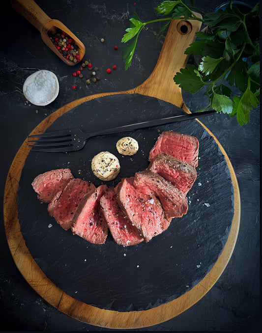 Eye fillet with whipped pepper butter