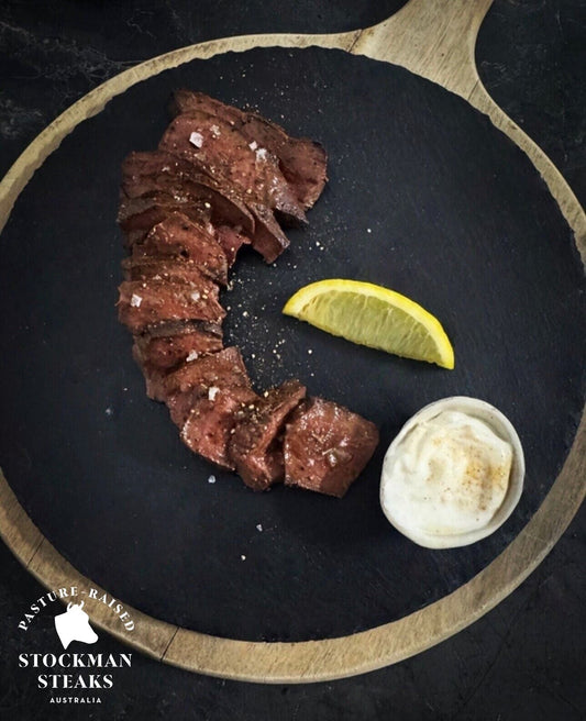 Beef Heart Steak Bites with Horseradish Cream