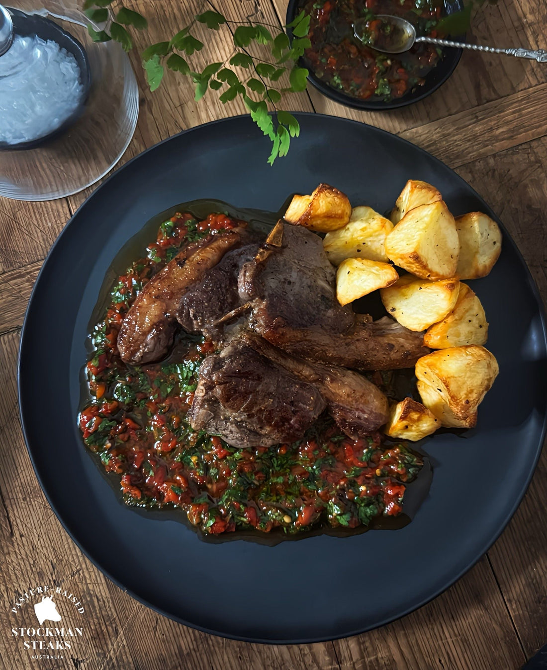 Lamb Midloin Chops with Red Chimichurri