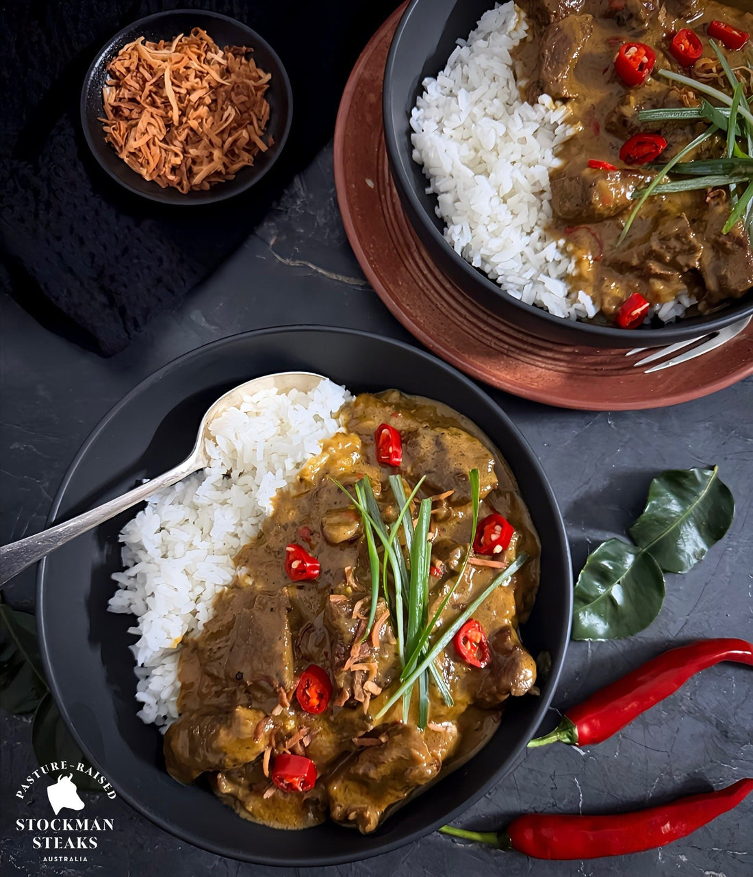 Spiced coconut beef pot